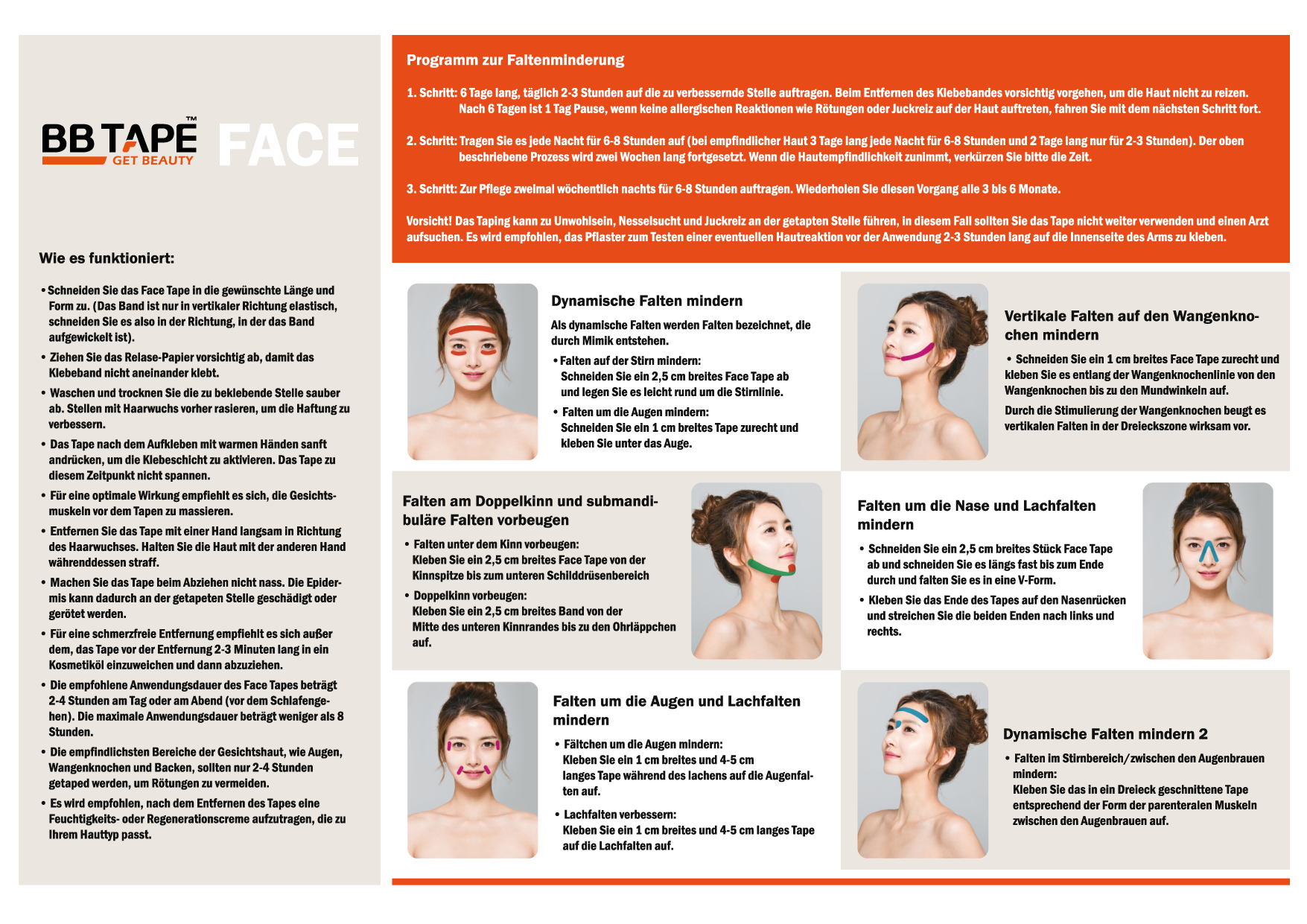 BBTAPE Face Tape Skin versch.Farben