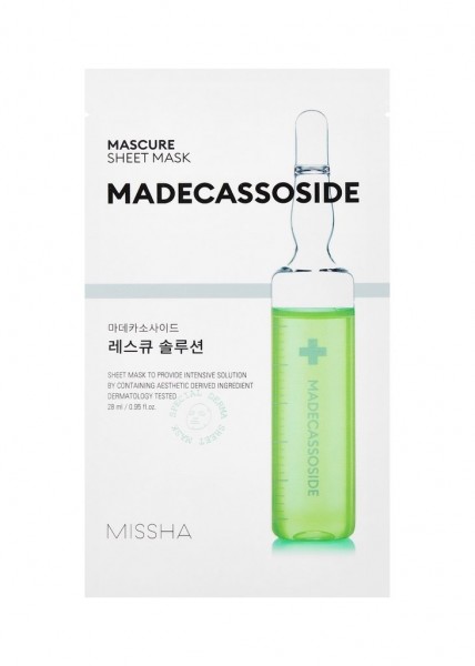Eine beruhigende Tuchmaske der Marke MISSHA mit Madecassoside