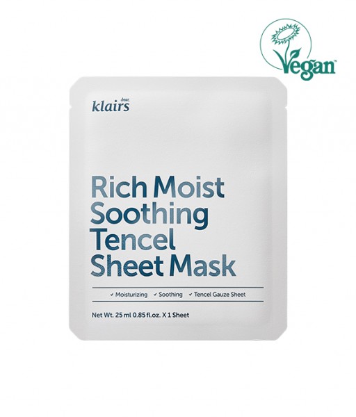 DEAR, KLAIRS Rich Moist Soothing Tencel Sheet Mask