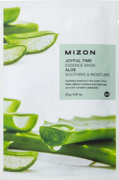 Eine feuchtigkeitsspendende und beruhigende Tuchmaske mit Aloe Vera der Marke Mizon