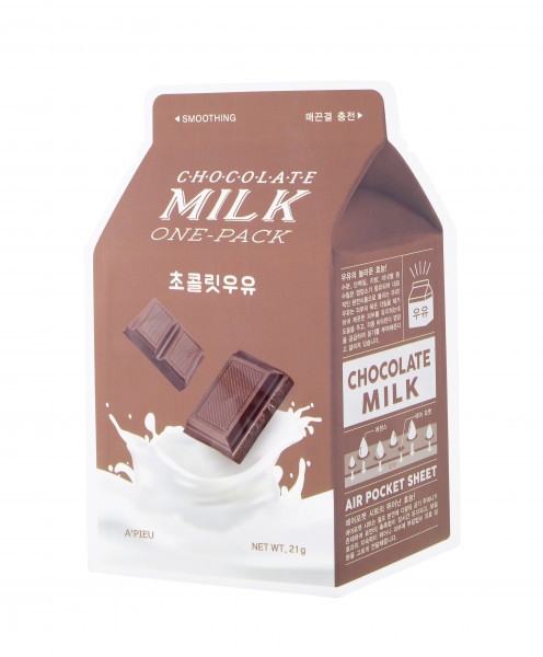 Eine Milk One-Pack Tuchmaske der Marke Apieu in der Version Chocolat