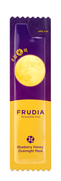 Ein Sachet der Sleeping Mask der Marke Frudia mit Honig und Blaubeerextrakt